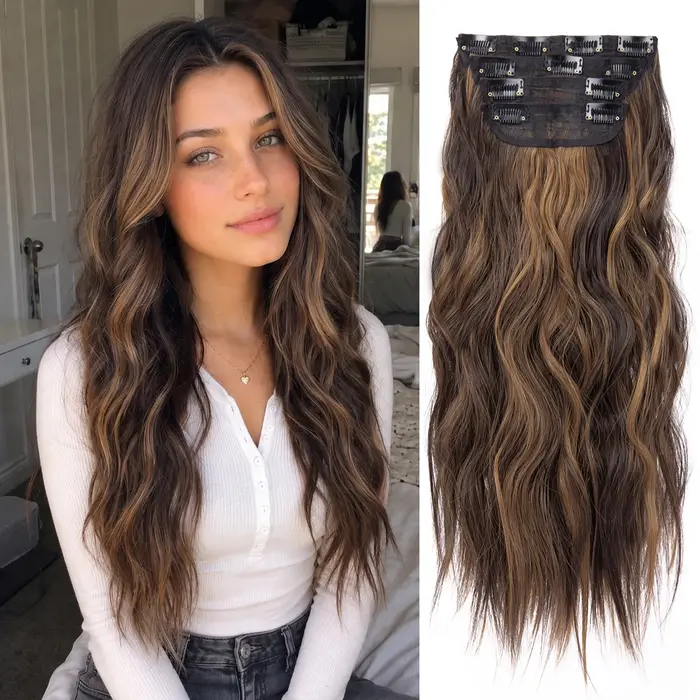 Extensions de cheveux synthétiques à clips
