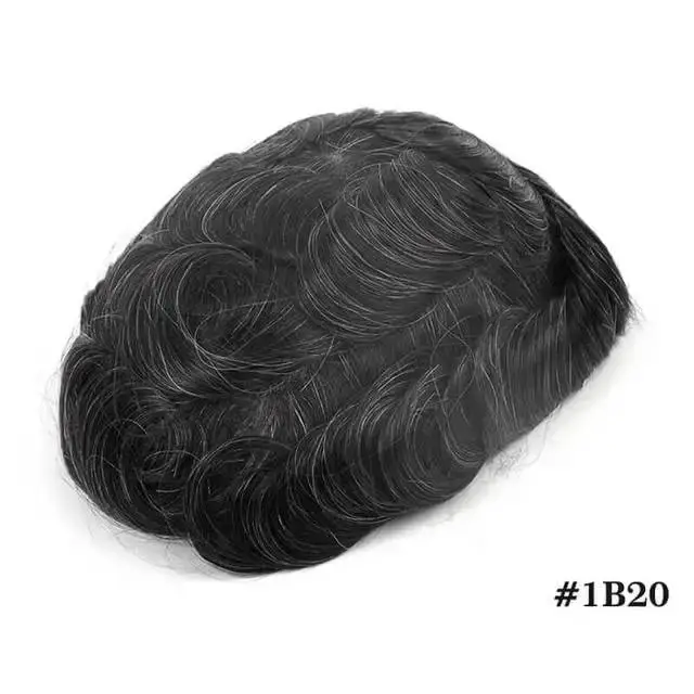 Nouvelles perruques pour hommes, toupet complet en PU 0,12-0,14 cm ISKIN avec nœuds, prothèse capill