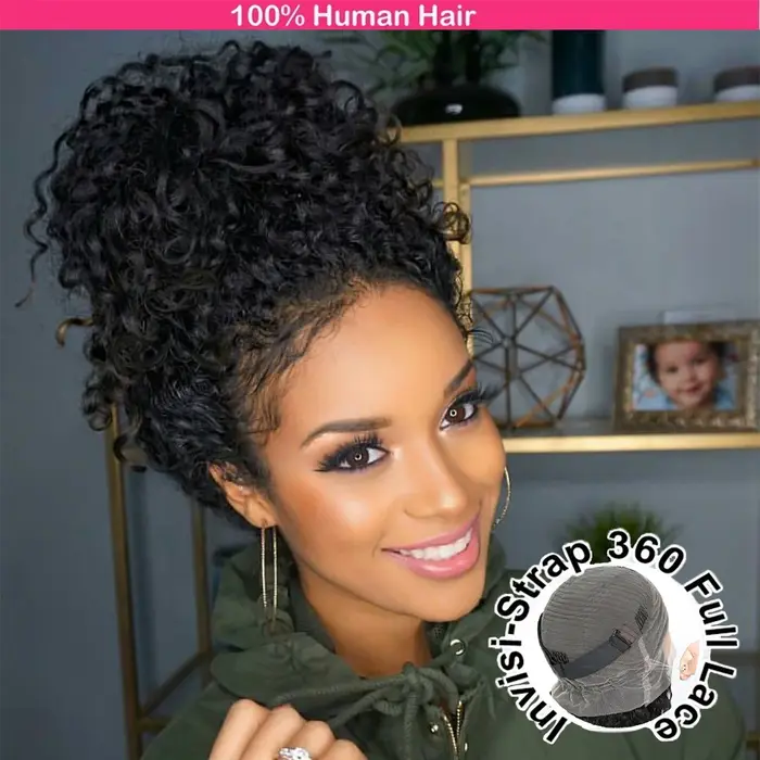 Perruques 360 HD Full Lace en cheveux humains pré-épilées