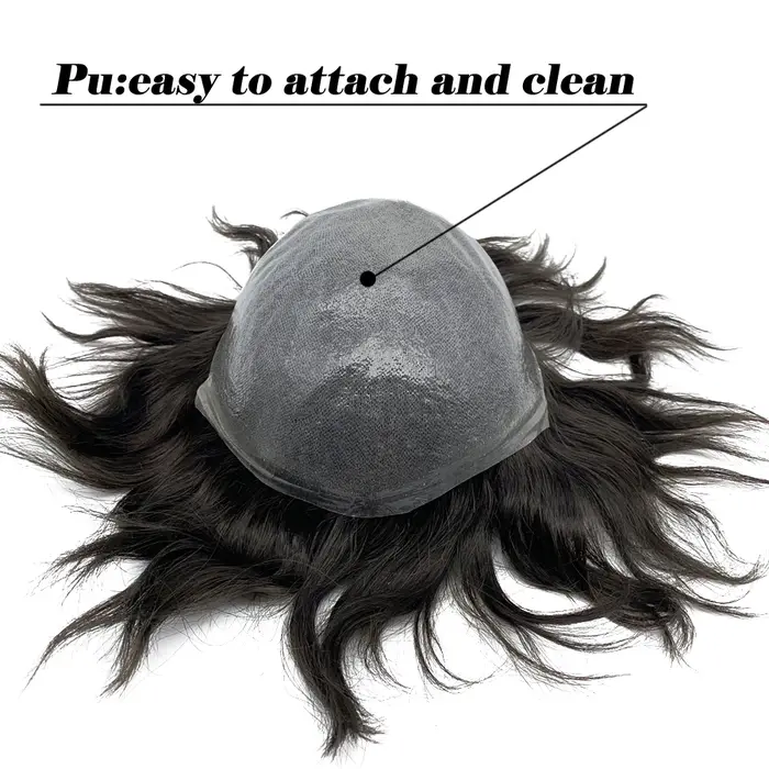 Toupet hommes capillaire prothèse perruque homme 0.06mm peau complète réel cheveux humains perruques courtes morceau