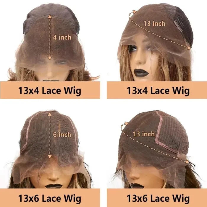 13x6 HD chocolat brun os droite dentelle avant perruque 36 pouces dentelle frontale perruque cheveux