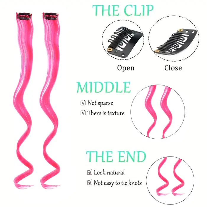 Extensions de cheveux synthétiques avec une pince