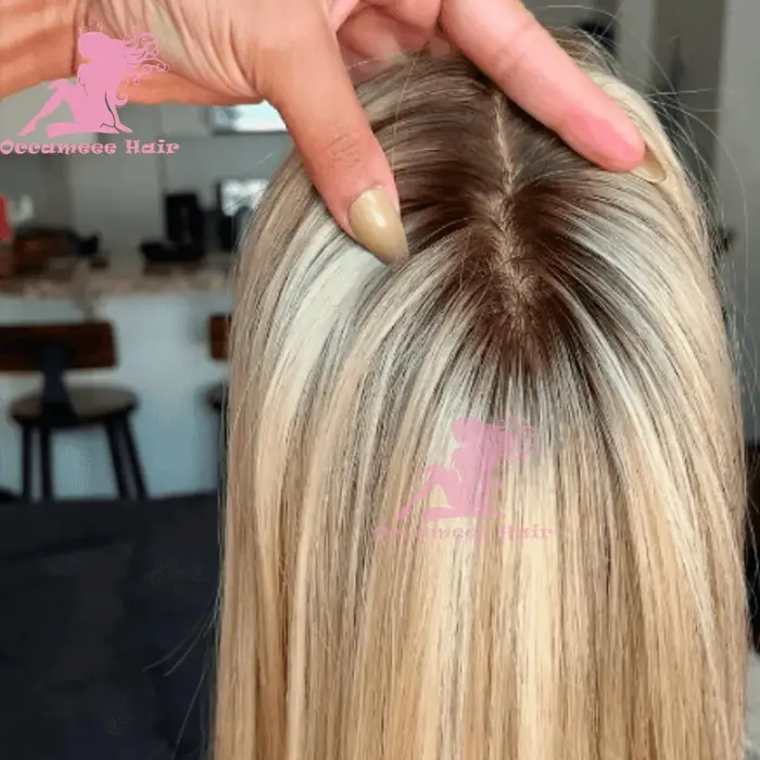 Perruques de cheveux humains avant de dentelle avec frange pré plumé délié cendré blond platine raci