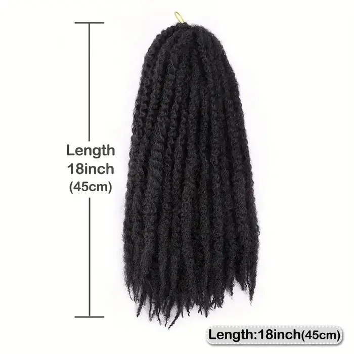 Cheveux synthétiques Marley Twist pour tresses – 18 pouces, doux, pour tresses Marley Twist, 1/3/8 p