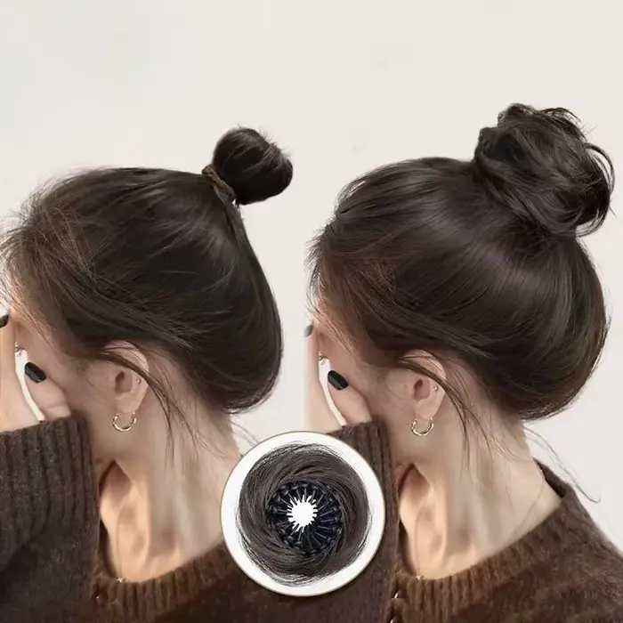 Chignon synthétique lisse à clipser
