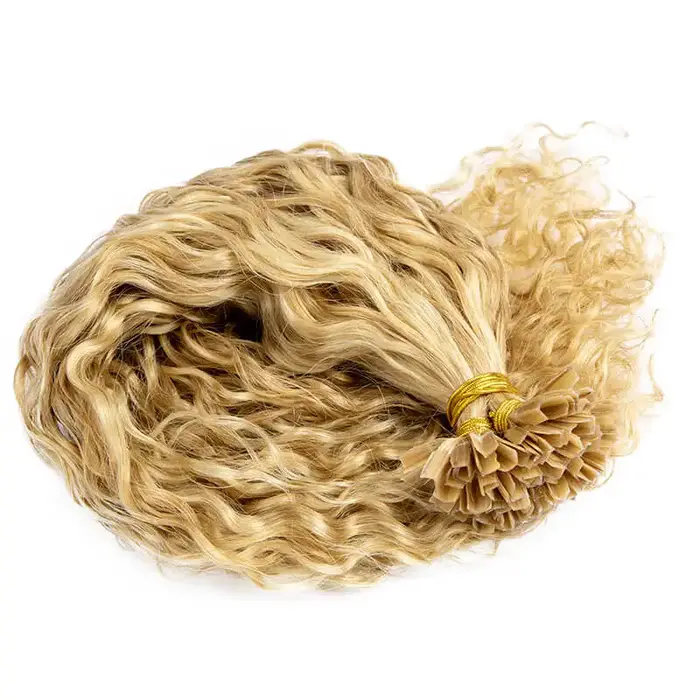 Extensions de cheveux humains à pointe en V en kératine