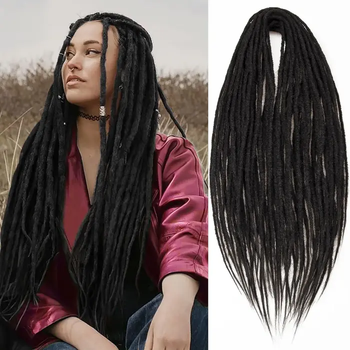 24 "Extensions de dreadlocks Crochet cheveux pour femmes 10 brins tresses