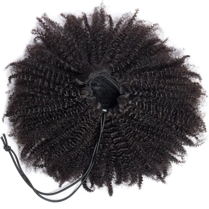Alibele-Extensions de Cheveux Humains Crépus Bouclés Afro, Queue de Cheval Longue à Clips, 10-28 Pou