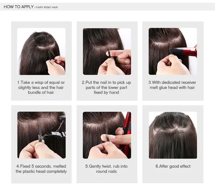 Extensions de cheveux humains bouclés à pointe plate