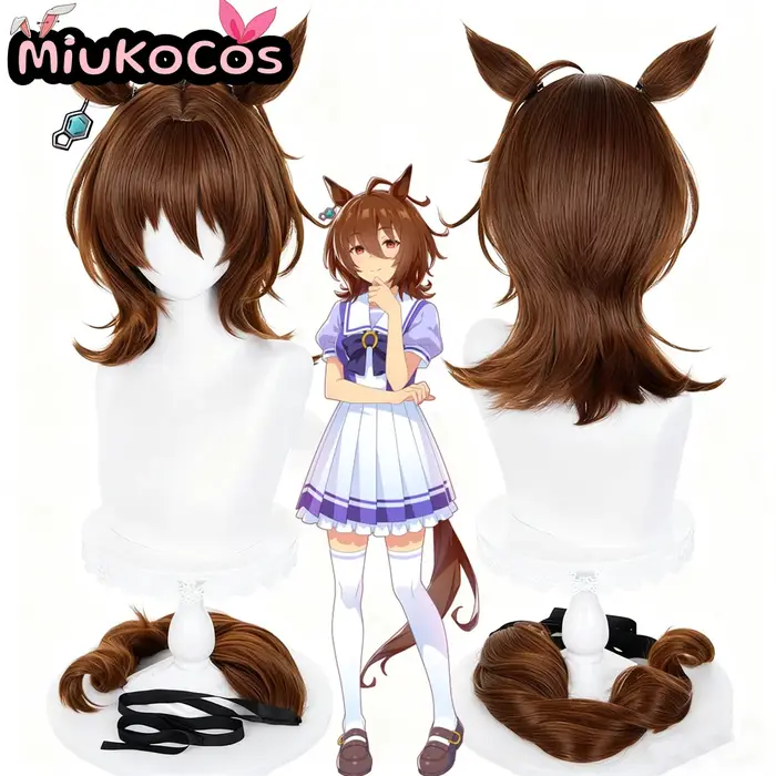 EN STOCK アvoisキン Agnes Tachyon Cosplay perruque avec oreilles et queue MiukoCosplay jeu Umamusume: joli Derby