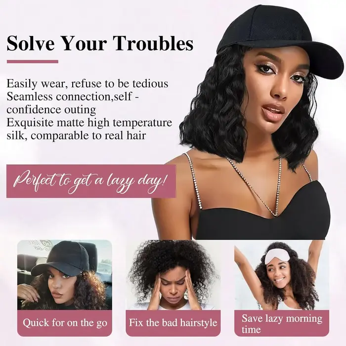 Perruque de chapeau pour femmes