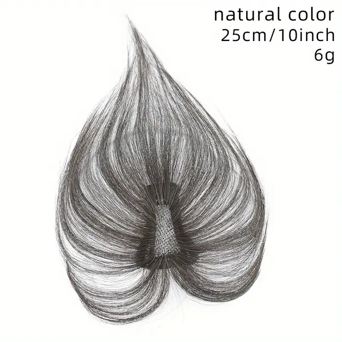 Postiche tissée à la main pour femmes, haut de la tête, couvrant volumineux, cheveux gris, vrais che