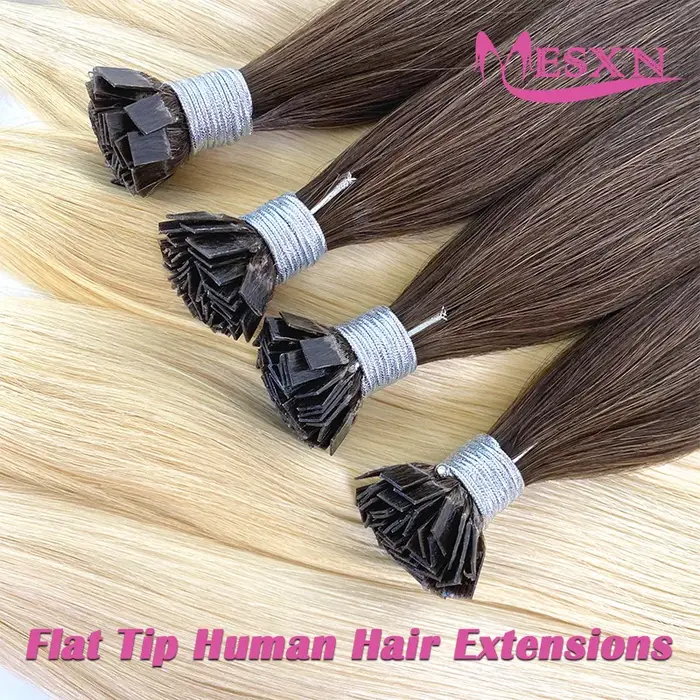 Extensions de cheveux à pointe plate MESXN