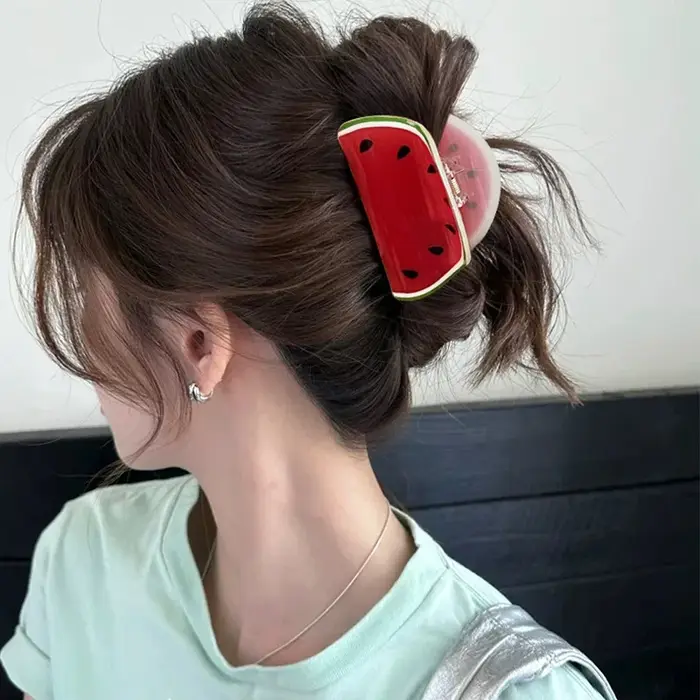 Pinces à cheveux pour femmes Fruits banane citron Kiwi réel Funnty mignon Kawaii Verstaile