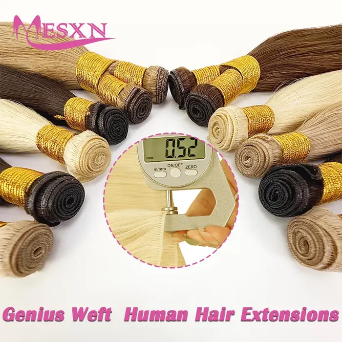 MESXN Nouvelles Extensions de Cheveux Naturels Genius Hair Wefts – Tissages
