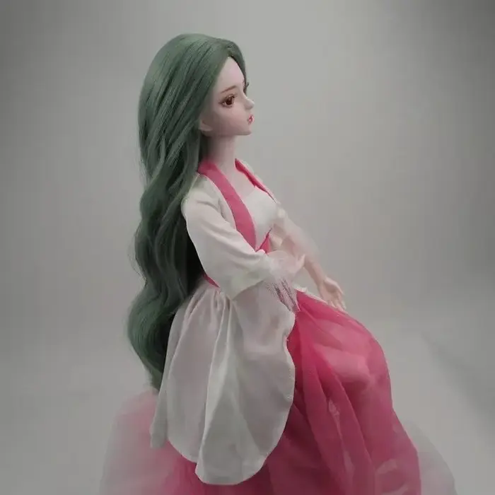 Perruque de cheveux longs et colorés de princesse OB11