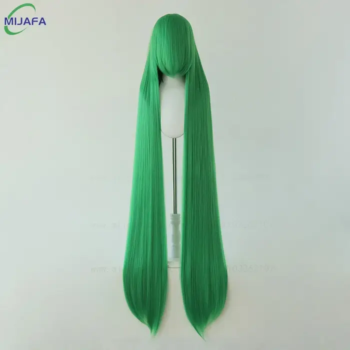 700g haute qualité 59 "150 cm longue perruque de Cosplay droite avec Bang blond brun rouge vert bleu