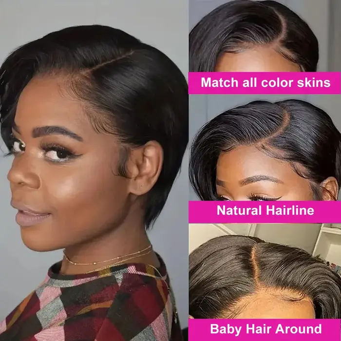 Perruque Bob Lace Frontal Wig naturelle brésilienne lisse