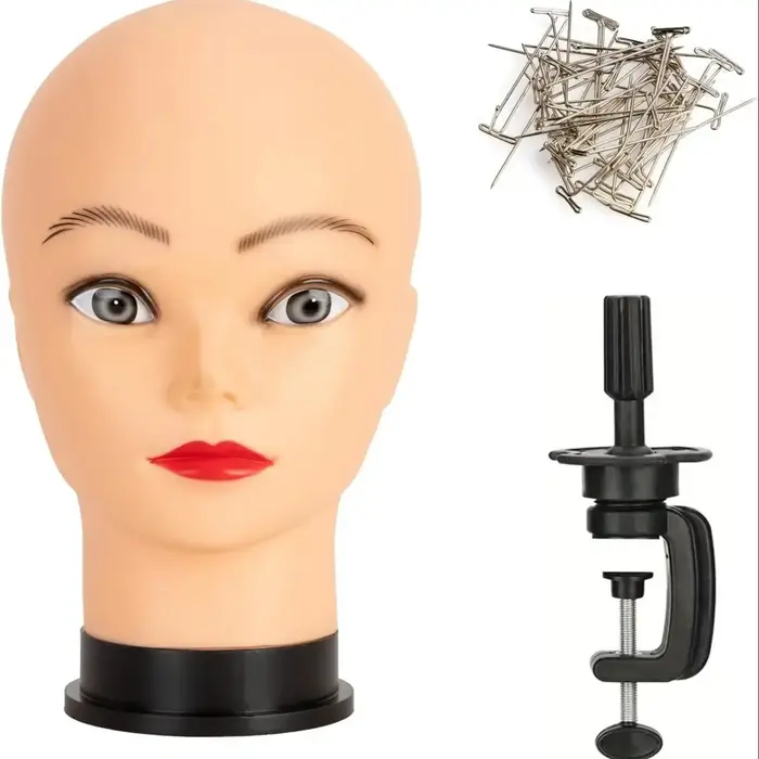 Tête de mannequin chauve-mannequin de formation en cosmétologie professionnelle chauve pour la fabrication de perruques