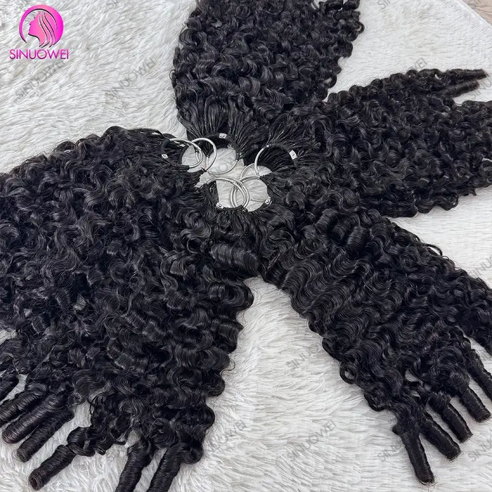 de au cheveux huains, type plume, 12A, bouclés , noir naturel, pré-séparées