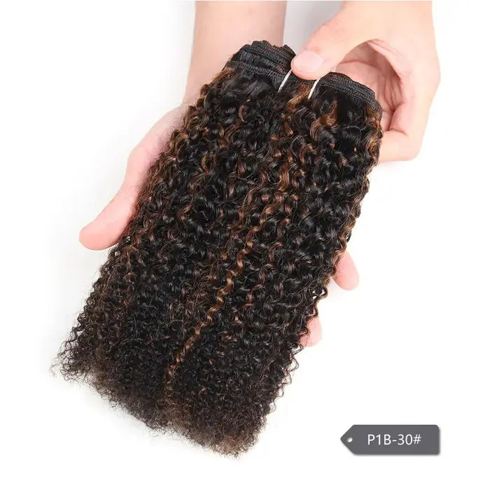 Élégant Afro crépus armure cheveux bouclés 1 pièce seulement Ombre brésilien