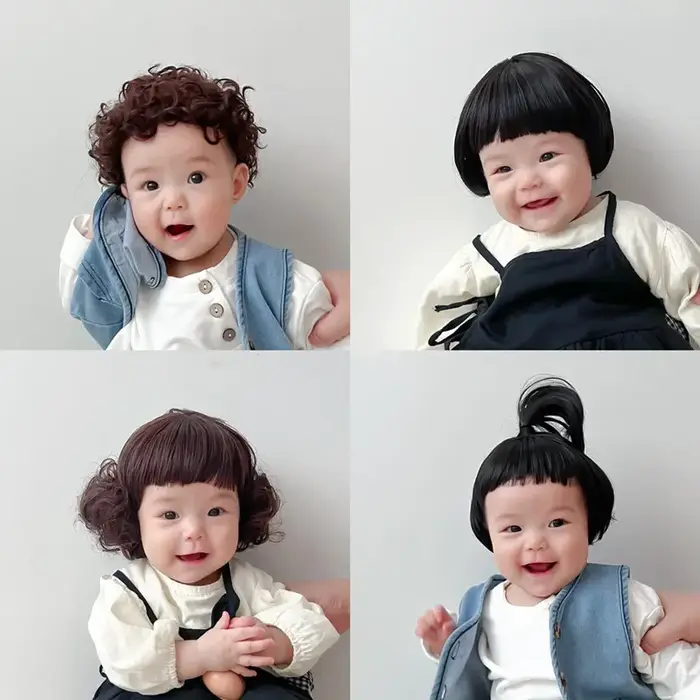 Extensions de Cheveux Synthétiques pour Bébé Garçon et Fille