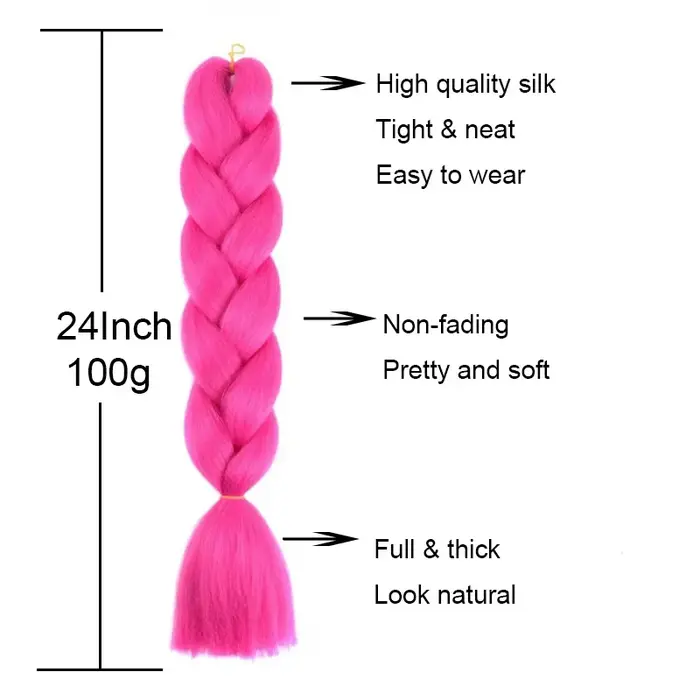 Extension capillaire synthétique tressée de 24 pouces