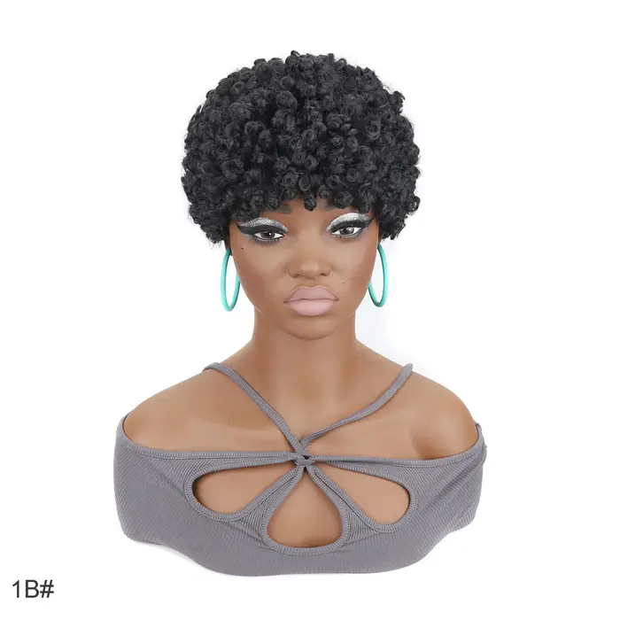 Perruques courtes afro bouclées pour femmes, coiffure noire, perruque de haute qualité pour femmes a