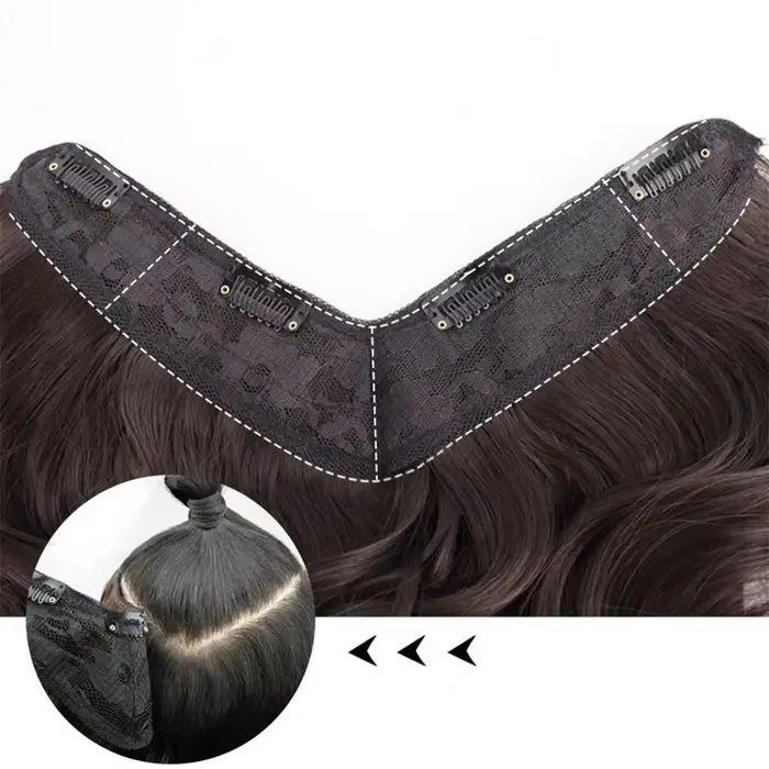 Extension de cheveux synthétiques longs et bouclés de 20 pouces