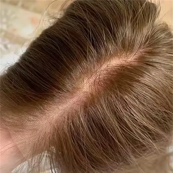 Perruque en dentelle HD de luxe en fibre premium, blonde foncée balayage, dentelle invisible, perruq
