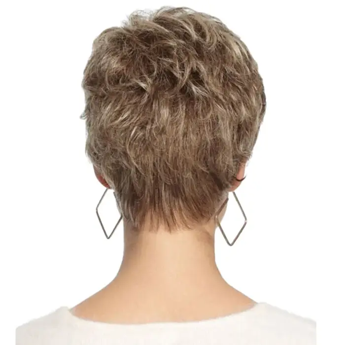 Perruque Afro synthétique courte dorée pour femme