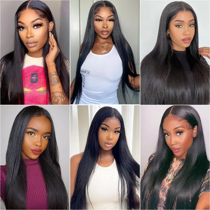 Tissage en lot brésilien naturel Remy lisse, Extensions de cheveux de 10 à 30 pouces, couleur noire
