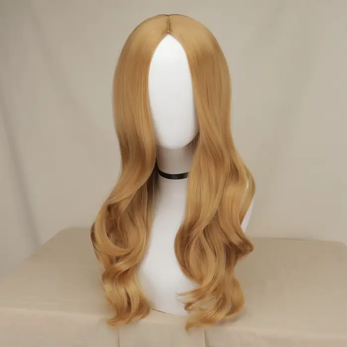 Perruque synthétique bouclée Megan Cosplay, M3GAN, longue vague, marron, vidéo, fête d'Halloween, co