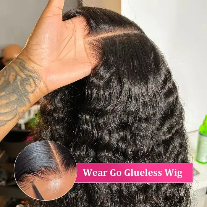 Perruque Lace Front Wig sans colle bouclée 4x4 5x5