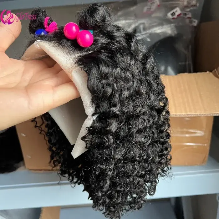 Perruques 100% cheveux humains pour enfants, 10 pouces, densité 200%, cheveux Remy mignons, crépus b