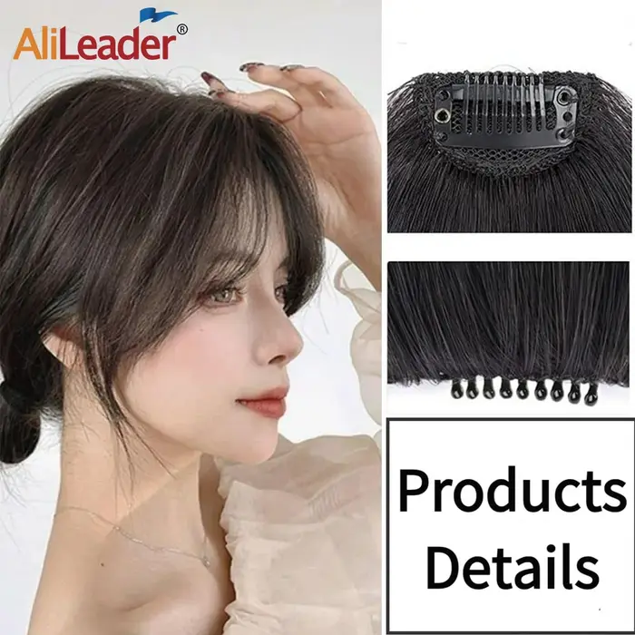 2 pièces pince à frange synthétique dans les cheveux