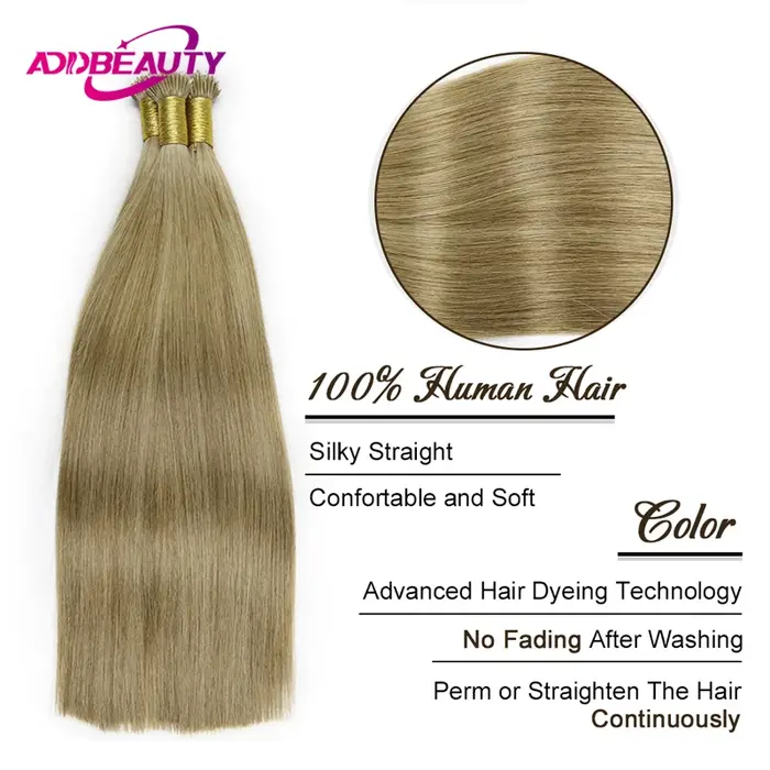 Extension de cheveux humains Nanoring droits Capsule de kératine de haute qualité Micro anneau Extensions