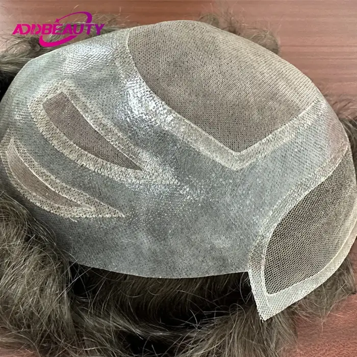 Perruque toupet avant en dentelle PU pour hommes