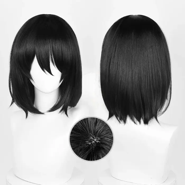 Perruque de Cosplay synthétique Titan Mikasa Ackerman pour femmes noires, perruques Mikasa résistant