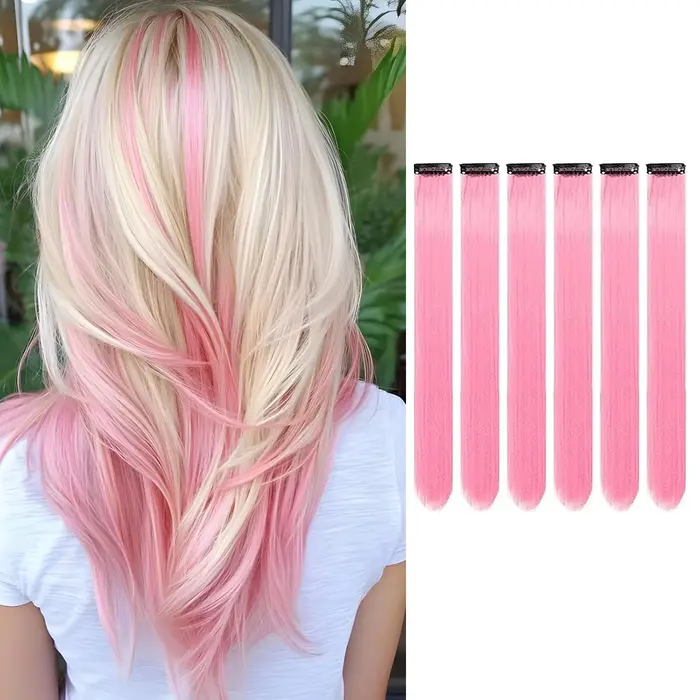 6 extensions de cheveux à clipser