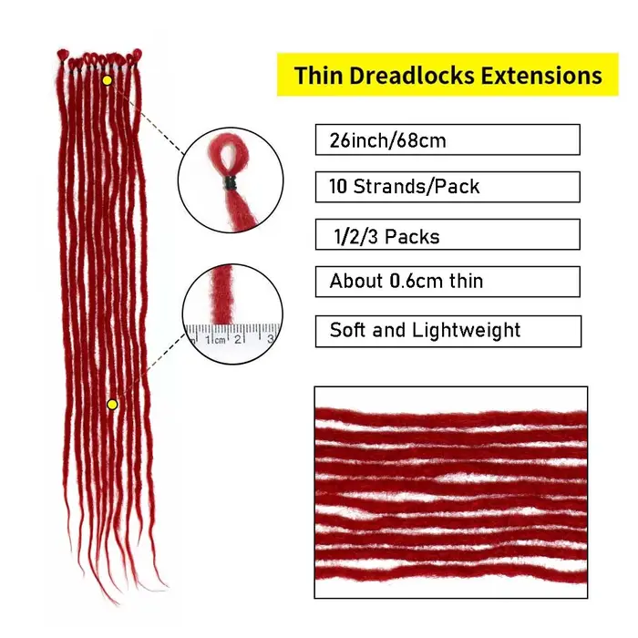 Extensions de dreadlocks colorés