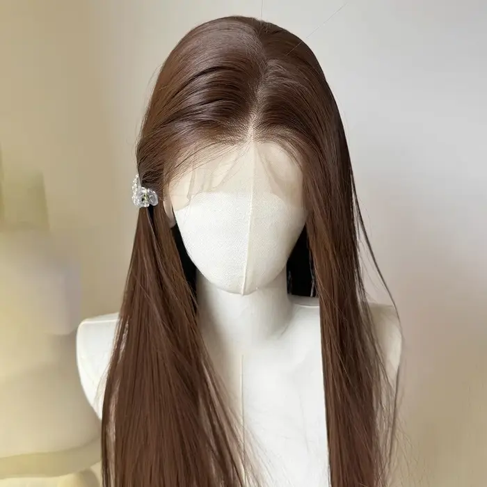 Perruque Lace Front Wig synthétique noire 26 pouces