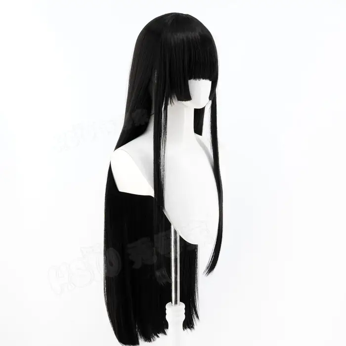 Wuthering Waves Chisa Cosplay perruque Hime coupe longue droite cheveux noirs