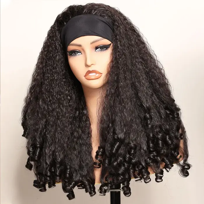 Perruques bandeau en cheveux humains sans colle