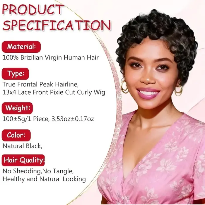 Perruque Lace Front Wig naturelle bouclée