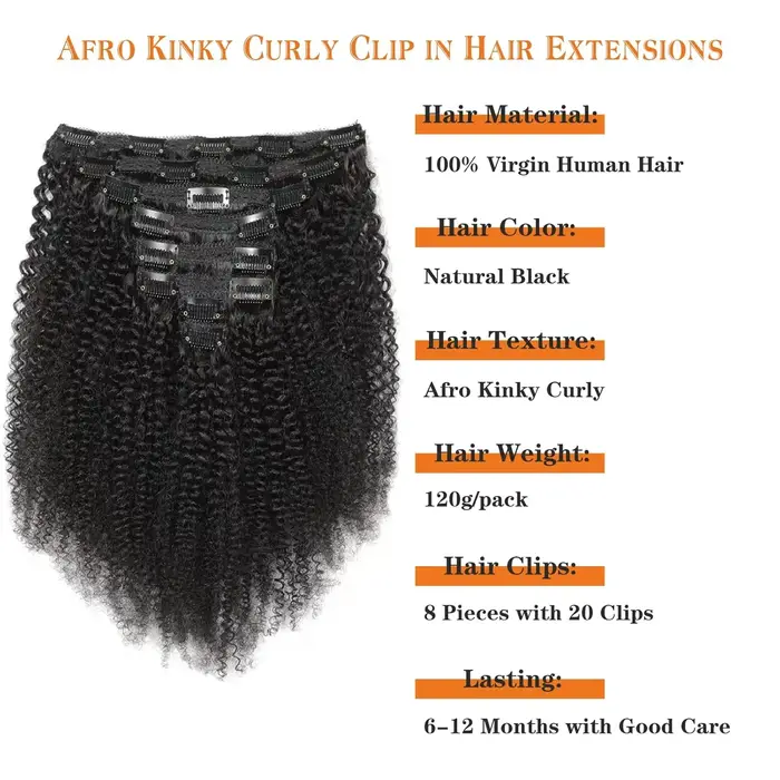 Extensions de cheveux bouclés afro crépus