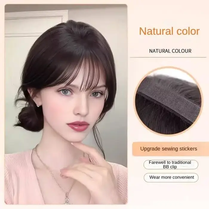 Frange de cheveux humains avec sangle à crochet et boucle