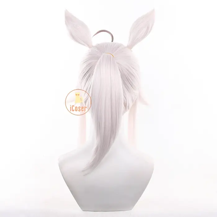 Anime Uma Musume cendrillon gris Oguri casquette Cosplay perruque chapeaux lumière blanche cheveux oreilles Halloween fête femmes filles carnaval accessoires