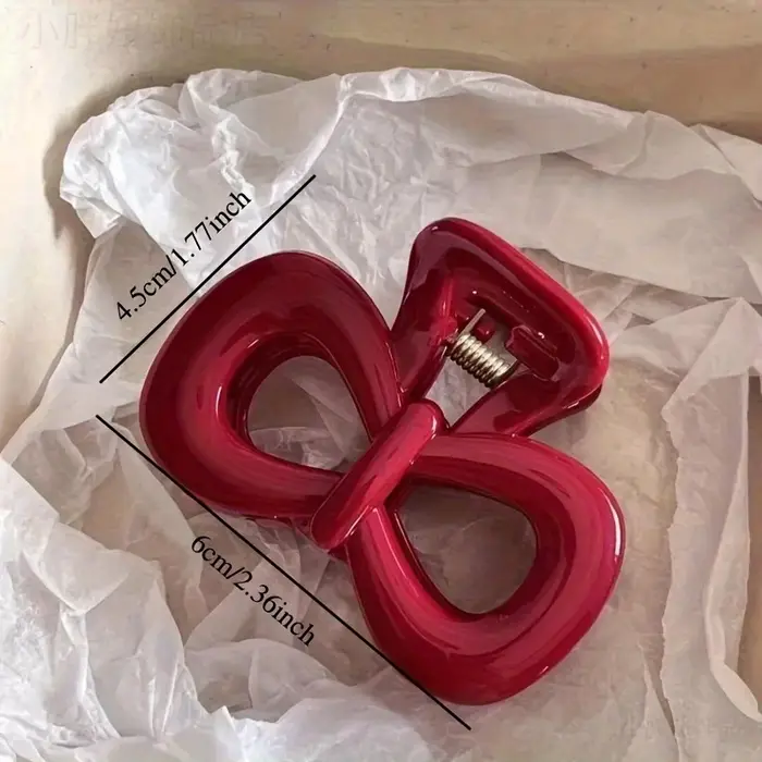 Pinces à cheveux bleues à pois et pinces à cheveux à nœud rouge - Accessoires de coiffure en plastiq