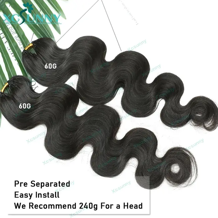Extensions de cheveux humains au crochet effet plumes, ondulées, sans nœuds, pré-séparées, miracle n